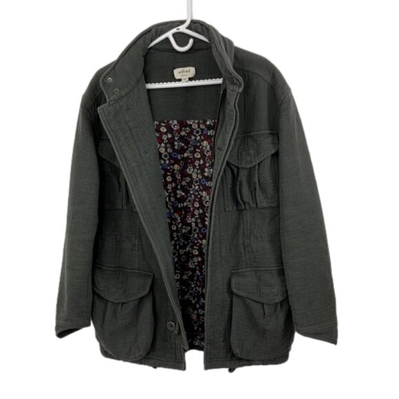 Aritzia Jackets & Blazers - Aritzia Wilfred Cotton-Wool-Blend Gray Wrinkle-Look Utility Coat